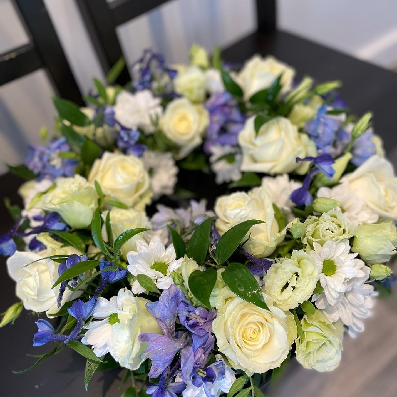 Blue & White Wreath