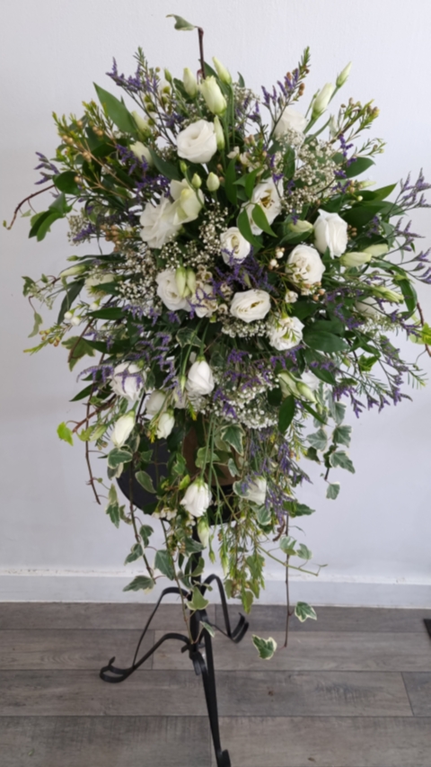 Bespoke Funeral Spray Bouquet   in bridle holder